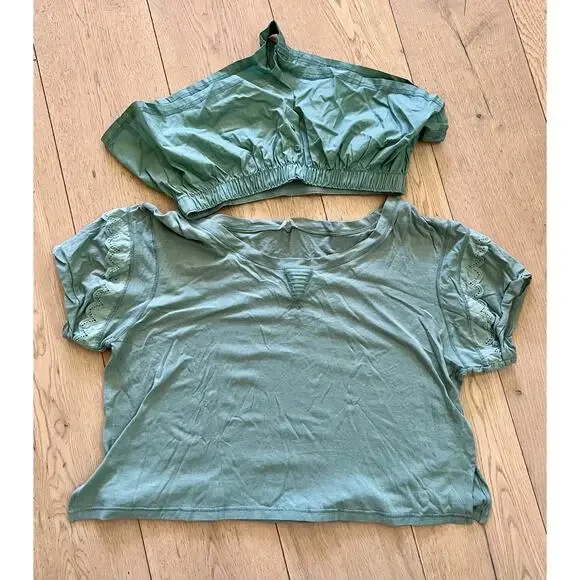 FP Intimately Hometown Lounge Pajamas Set - Washed Army Green -Small NWOT